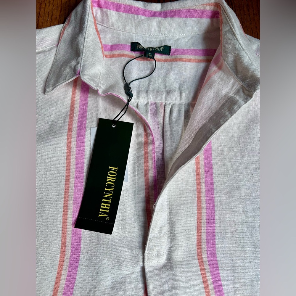 NWT For Cynthia Linen Sleeveless Button Tunic Top - Picture 4 of 10
